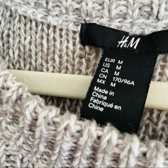 H&M cable knit grey long sleeve pullover sweater - Picture 4 of 8